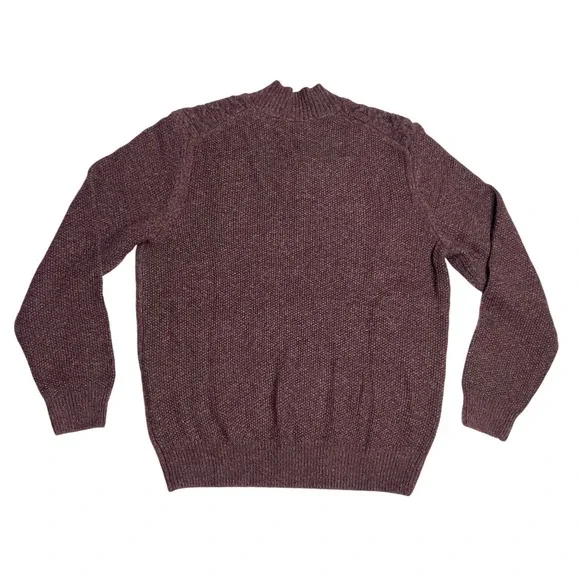 JOSEPH ABBOUD Mens XL Wool Blend Cable Knit Shawl Neck Sweater Burgundy Menswear